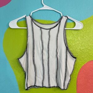black & white cropped tank top
